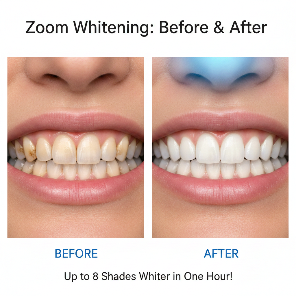 Zoom whitening before and after