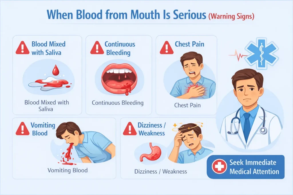 WHEN IS BLOOD FROM MOUTH SERIOUS
