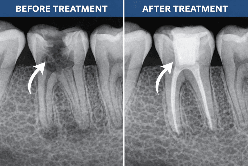 Root Canal Before and After