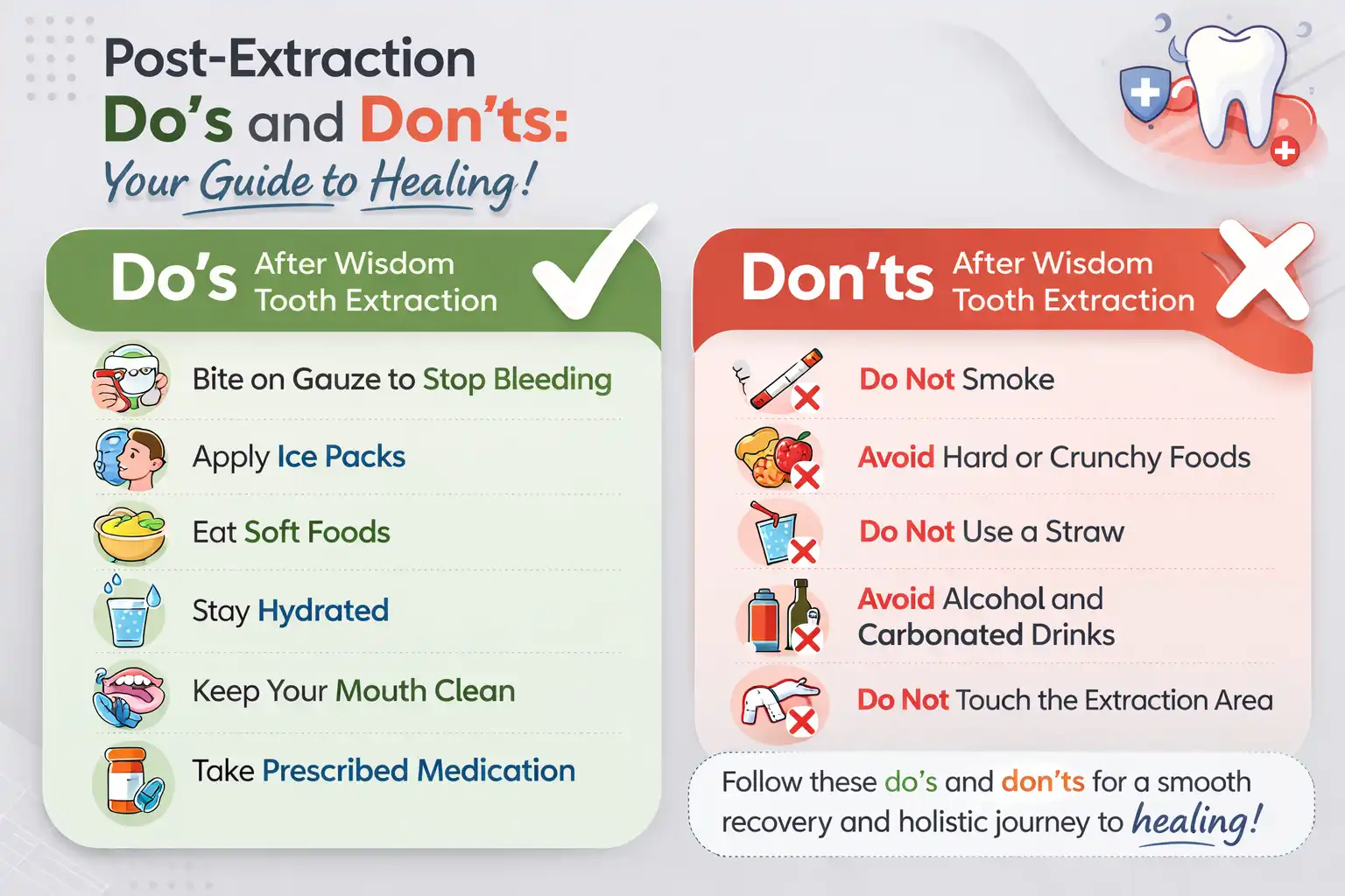 do's and don'ts after wisdom tooth extraction​