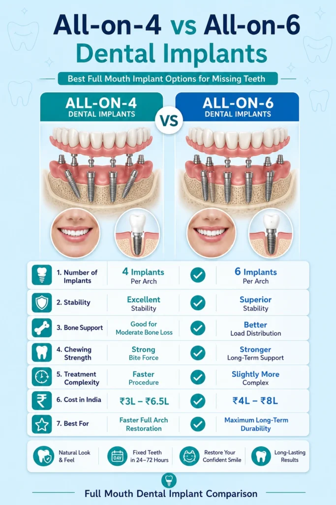 All on 4 vs All on 6 Dental Implants