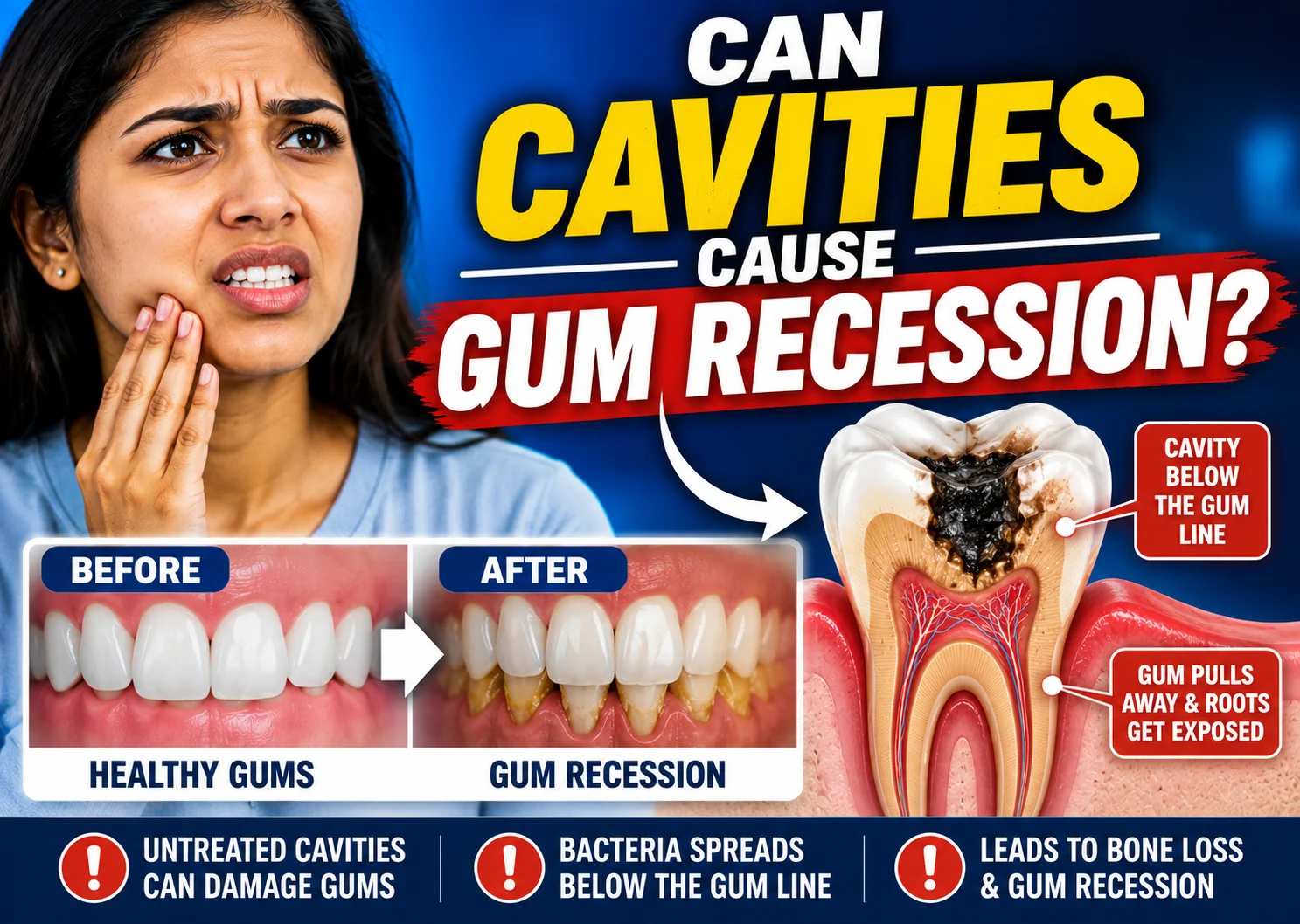 Do cavities cause gum recession