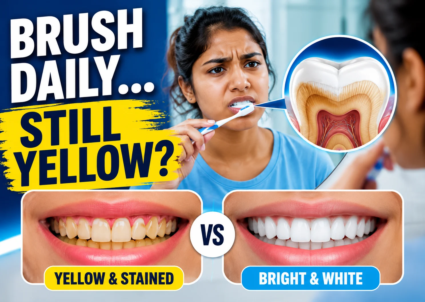 Why are my teeth yellow when i brush them everyday